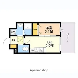 LIVE CASA県庁前【7階】の間取り