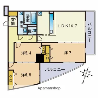 S-FORT警固タワー【4階】の間取り