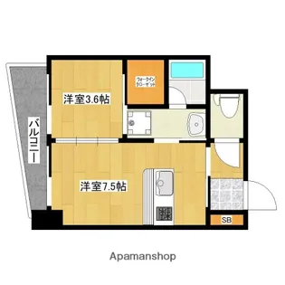 ラファセエスティエラ赤坂【5階】の間取り