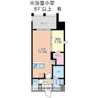 ブラン スタイル博多【11階】の間取り