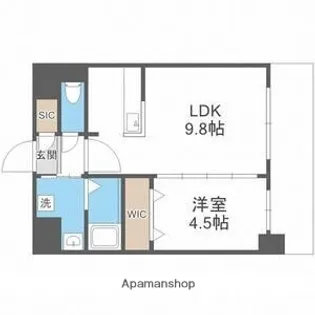 1LDKの間取り画像