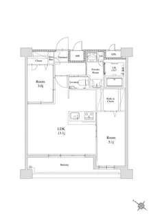 エンクレスト天神南PURE【13階】の間取り