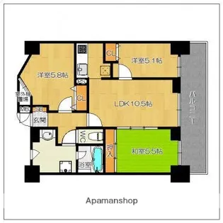 ロマネスクルアージュ大手門【2階】の間取り