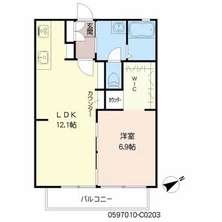 キャンベルハウス C棟【2階】の間取り