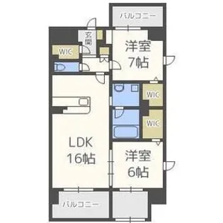ラ・シルフィード博多駅南【12階】の間取り
