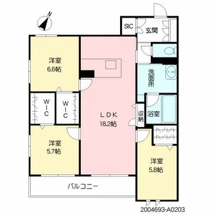 シャーメゾンKREIS&LILI【2階】の間取り