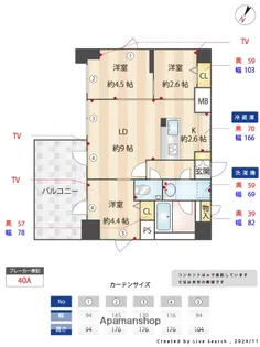 福岡県福岡市中央区清川2丁目【マンション】の間取り