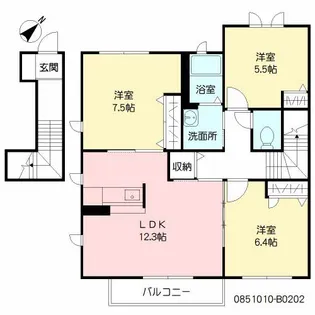 グランデュオ紙小 B棟【2階】の間取り