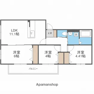 アドバンス長丘【2階】の間取り