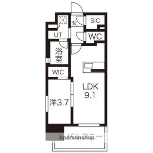 福岡県福岡市中央区今泉2丁目【マンション】の間取り