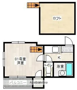 福岡県福岡市中央区地行1丁目【アパート】の間取り
