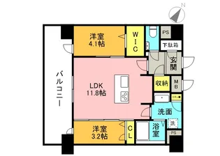 福岡県福岡市博多区美野島2丁目【マンション】の間取り