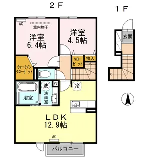 ロイヤルコート曰佐【2階】の間取り