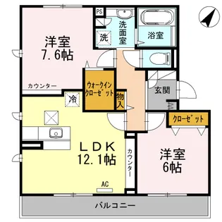 ジョアセジュール博多南 2号館【1階】の間取り