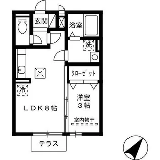 ロイヤルコート東那珂【1階】の間取り