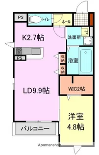 ヴェルカーサ 大橋【3階】の間取り