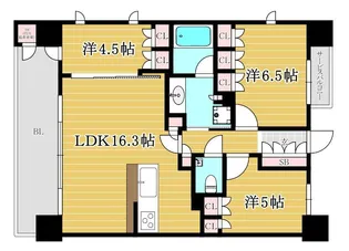福岡県福岡市中央区荒戸1丁目【マンション】の間取り