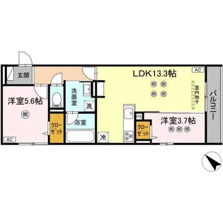 D-ROOM半道橋【2階】の間取り