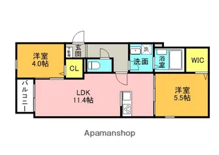 CALME HILLS高宮【1階】の間取り