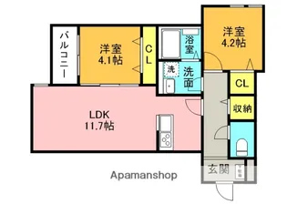 CALME HILLS高宮【3階】の間取り
