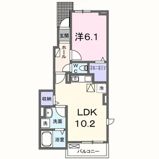 モンフル柏原 Ⅱ【1階】の間取り