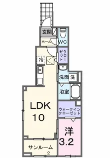 カーサ ラ ルーチェ Ⅰ【1階】の間取り