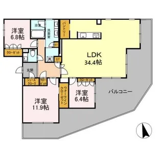 フォレスタリア高宮浄水【1階】の間取り