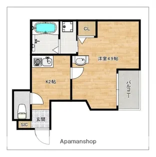 THE ROPPONMATSU【3階】の間取り