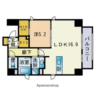 ウェルス神屋町【4階】の間取り