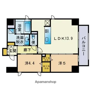 ウェルス神屋町【9階】の間取り