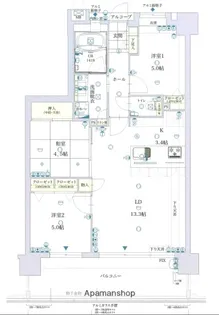 モントーレ長丘パークスクエア【4階】の間取り