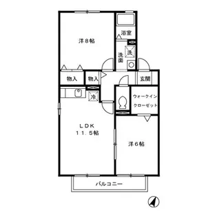 ルミエール藤 B棟【2階】の間取り