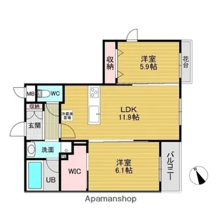 U RESIDENCE 東比恵【3階】の間取り