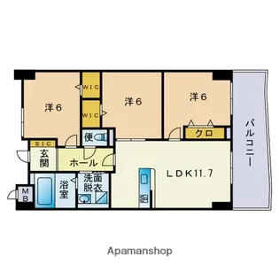 リオグランデ博多【4階】の間取り