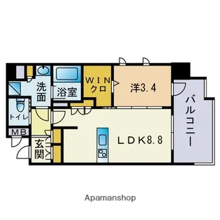 シーズンフラッツ平尾【4階】の間取り