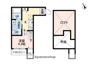 スカイヴィラ大橋【2階】の間取り