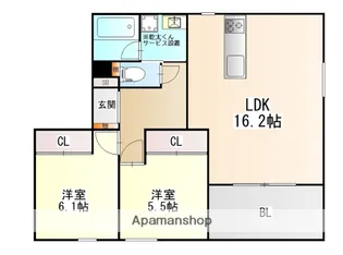 フォルモサ高砂【4階】の間取り