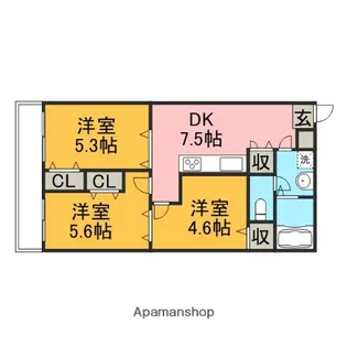 3DKの間取り画像