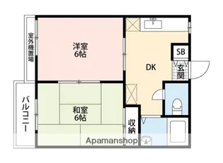 コーポ上屋敷【2階】の間取り