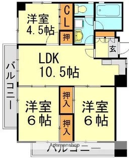 日宝サンセーヌ大橋南【2階】の間取り