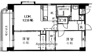 コーポラス浅川【4階】の間取り