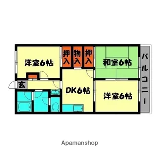 福岡県大野城市東大利3丁目【マンション】の間取り