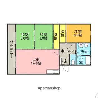 ハイツ宮の前【2階】の間取り