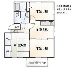 コーポハピネスⅡ【2階】の間取り
