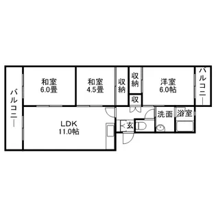 エクセレント・フジ【1階】の間取り