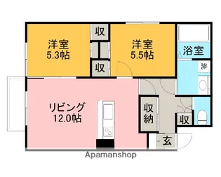 福岡県春日市上白水10丁目【アパート】の間取り