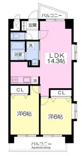 ロールベール南ヶ丘【4階】の間取り
