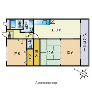 福岡県大野城市上大利2丁目【マンション】の間取り