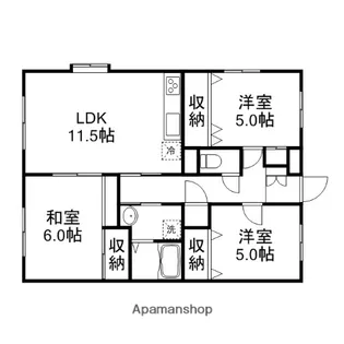 ビューテラス那珂川【2階】の間取り