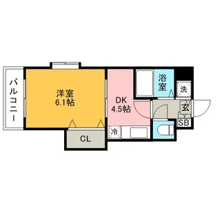 クロスステージ博多駅前【4階】の間取り